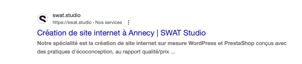 Détails méta données SWAT